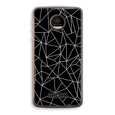 Geometrische lijnen wit: Motorola Moto Z Force Transparant Hoesje