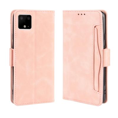 Voor Google pixel 4 XL portemonnee stijl huid voelen kalf patroon lederen draagtas met aparte kaartsleuf (roze)
