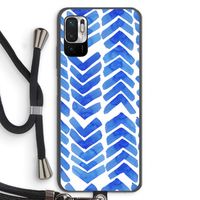 Blauwe pijlen: Xiaomi Redmi Note 10 5G Transparant Hoesje met koord