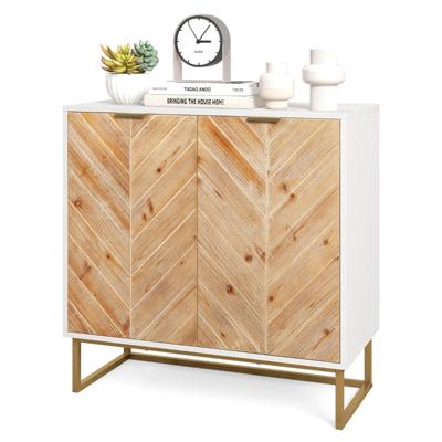 Dressoir Opbergkast met Deuren en Plank Consoletafel met Metalen Poten Modern Bijzetmeubilair voor Woonkamer Eetkamer Hal