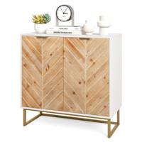 Dressoir Opbergkast met Deuren en Plank Consoletafel met Metalen Poten Modern Bijzetmeubilair voor Woonkamer Eetkamer Hal