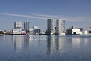 Karo-art Schilderij - Almere, skyline, Multikleur , 3 maten , print op canvas, premium print