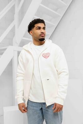 Croyez Stitched Heart Zip Hoodie Heren Gebroken Wit - Maat M - Kleur: Gebroken Wit | Soccerfanshop