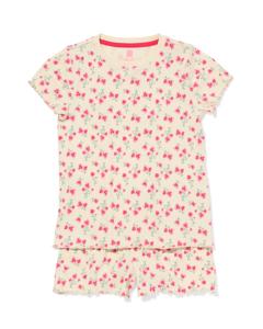 HEMA Kinder Shortama Bloem Gebroken Wit (gebroken wit)