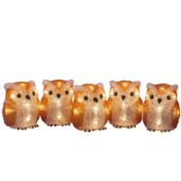 Konstsmide Verlichte uilen - 5 st - 7,5 x 10 x 7,5 cm - aan lichtsnoer - led - warm wit