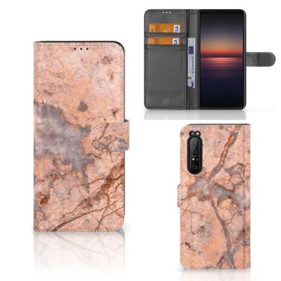 Sony Xperia 1 II | Bookcase | Marmer Oranje