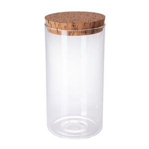 Glazen voorraadpot met kurkdeksel Maat: 1000ml, Ø 8 cm x 20cm