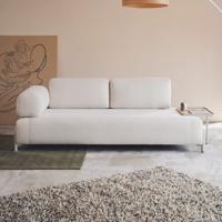 Kave Home 3-zits Bank 'Compo' Met bijzettafel, Chenille, kleur Naturel