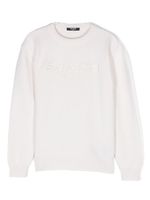 Balmain Kids pull à logo brodé - Tons neutres