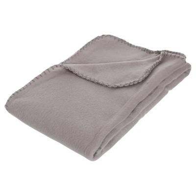 Polar Fleece deken of plaid - grijs - 125 x 150 cm - polyester - Bankdeken - Fleece plaid