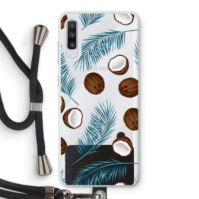Kokosnoot roze: Samsung Galaxy A70 Transparant Hoesje met koord