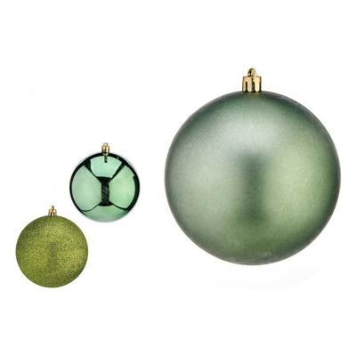 Kerstballen Groen Plastic Ø 10 cm 6 Stuks