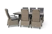 Trestino diningset vesoul barree (6 zitplaatsen antraciet