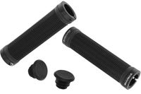 Trivio - fiets handvatten geribbeld grip zwart + lock-on zwart