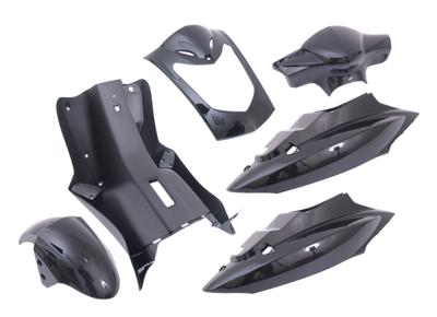 Plaatset 7-delig Edge voor Kymco Agility 10- en 12 inch met 2 persoons buddyseat aan 1 stuk - metallic zwart