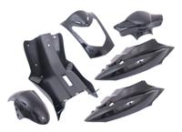 Plaatset 7-delig Edge voor Kymco Agility 10- en 12 inch met 2 persoons buddyseat aan 1 stuk - metallic zwart