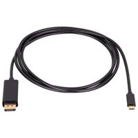 Akyga AK-AV-16 USB-C-kabel Aansluitkabel USB-C stekker, DisplayPort-stekker 1.80 m Zwart