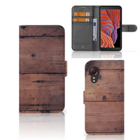 Samsung Galaxy Xcover 5 Book Style Case Old Wood