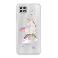 Regenboog eenhoorn: Samsung Galaxy A22 4G Transparant Hoesje