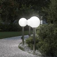 VidaXL Bolderverlichting met sensor en stopcontact 3 stuks 80 cm roestvrij staal ip44