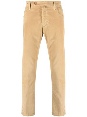 Incotex pantalon en velours côtelé à coupe slim - Marron