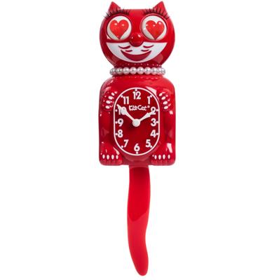 The Classic Kit-Cat-Klock Rode Lady Heart Eyes Editie Klok