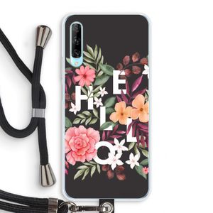 Hello in flowers: Huawei P Smart Pro Transparant Hoesje met koord
