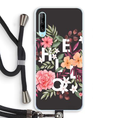 Hello in flowers: Huawei P Smart Pro Transparant Hoesje met koord
