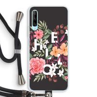 Hello in flowers: Huawei P Smart Pro Transparant Hoesje met koord