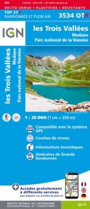 Wandelkaart - Topografische kaart 3534OTR Les Trois Vallées - Modane |