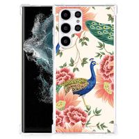 Case Anti-shock voor Samsung Galaxy S22 Ultra Pink Peacock