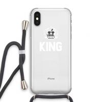 King zwart: iPhone X Transparant Hoesje met koord