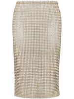 Dolce & Gabbana rhinestone mesh midi skirt - Or