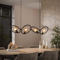 LifestyleFurn Hanglamp 'Davion' Artic black finish, 4-lamps