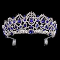 Crystal Tiaras Vintage gouden Rhinestone Pageant kronen met kam barok bruiloft haaraccessoires