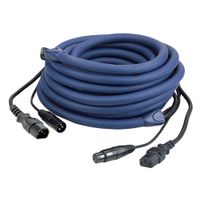 DAP IEC verlengkabel + DMX kabel, 10 meter (blauw)