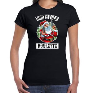 Fout Kerstshirt / outfit Northpole roulette zwart voor dames