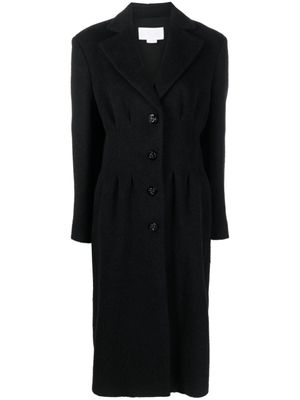 Genny manteau droit à détails plissés - Noir