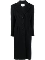 Genny manteau droit à détails plissés - Noir