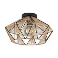 EGLO Adwickle Plafondlamp - E27 - Ø 44,5 cm - Zwart|Bruin