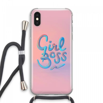 Girl boss: iPhone XS Max Transparant Hoesje met koord