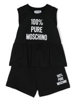 Moschino Kids ensemble haut-short en coton à logo imprimé - Noir