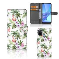 OPPO A53 | OPPO A53s | Telefoonhoesje | Met pasjeshouder | Flamingo Palms