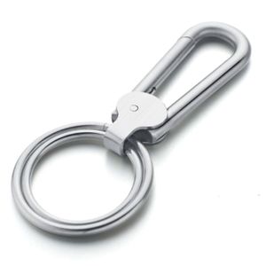 Edelstaal Sleutelhanger Zilverkleurig met Dubbel Ringen