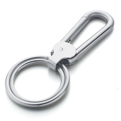 Edelstaal Sleutelhanger Zilverkleurig met Dubbel Ringen