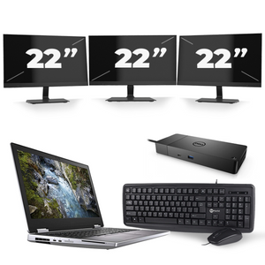 Dell Precision 7540 - Intel Core i7-9e Generatie - 15 inch - 16GB RAM - 512GB SSD - Windows 11 + 3x 22 inch Monitor