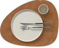 LIND DNA Placemats Nupo - Leer - Nature - Curved - 44 x 37 cm - 2 Stuks
