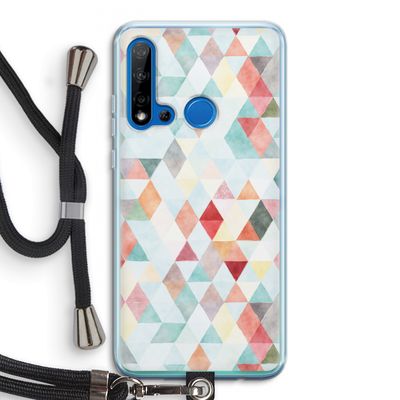 Gekleurde driehoekjes pastel: Huawei P20 Lite (2019) Transparant Hoesje met koord