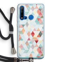 Gekleurde driehoekjes pastel: Huawei P20 Lite (2019) Transparant Hoesje met koord