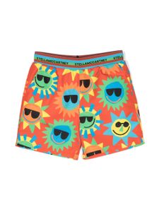 Stella McCartney Kids short de bain à imprimé soleil - Orange